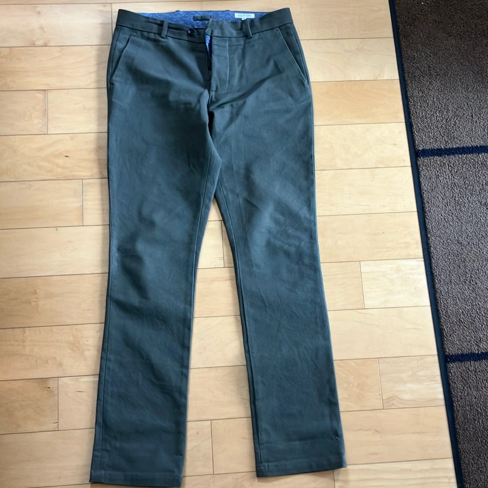 Gustin Men’s cotton duck olive straight leg 35” waist chinos
